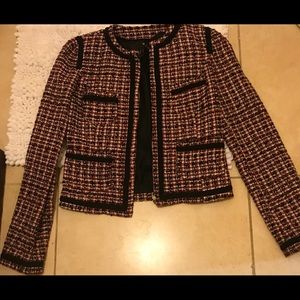Mango red tweed blazer size: 4